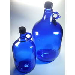 Hardheid schakelaar Plunderen Glazen fles blauw glas 2 liter
