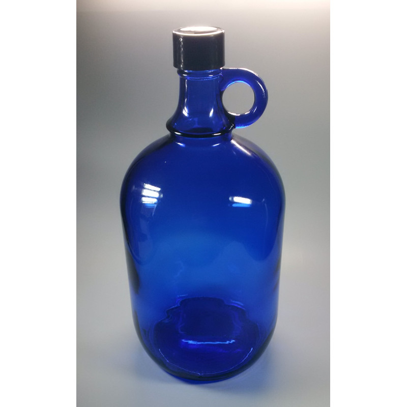 Ruwe olie Reis klep Glazen fles blauw glas 2 liter