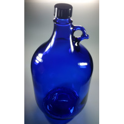 Glazen fles blauw glas 5 liter